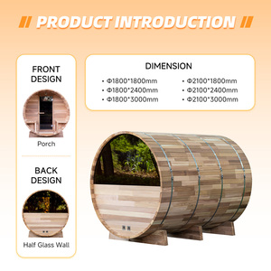 Sauna Keya, demi-fenêtre, baril de sauna avec véranda, cabine de spa extérieure, sauna extérieur avec poêle à bois à vendre - Product Image 2