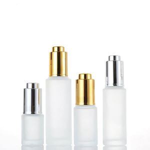 Hot Sale Skincare Packaging Luxury Serum <b>Bottles</b> Glass Oil <b>Bottle</b> with Press <b>Dropper</b> - Product Image 3
