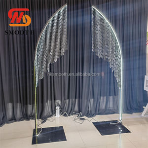 SMOOTH Factory <b>Wedding</b> Entrance Backdrop Metal Stand Walkway LED Light Arch <b>Frame</b> Beads Curtains Backdrop - Product Image 2