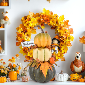 Three Layers Artificial Pumpkin Foam Living Room Decoration Autumn Potted Plants Sunflowers Maple Thanksgiving Valentine's Day - Product Image 3