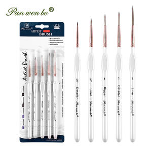 Panwenbo ชุดแ<span class=keywords><strong>ป</strong></span>รงทาสีศิลปะด้ามสามเหลี่ยม<span class=keywords><strong>5</strong></span>ชิ้นชุดแ<span class=keywords><strong>ป</strong></span>รงระบายสีรายละเอียดขนาดเล็กสำหรับระบายสีอะคริลิค - Product Image 1