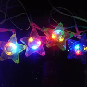 Bambini bambini LED Light Up lampeggiante lampeggiante stella collana pendenti miglior regalo giorno dei bambini giocattolo lampeggiante di alta qualità festivo Sup