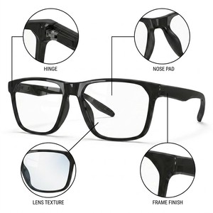 Gafas Rectangulares Deportivas Anti Luz Azul Personalizadas OEM para Hombre y Mujer, para Uso Diario en la Oficina, Duraderas, Opción TR90 K502-07, MOQ Bajo - Product Image 4