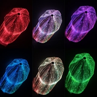 Gorra de Béisbol con Luces LED, Fibra Óptica Luminosa, Brilla en la Oscuridad, Bordado a Mano, Unisex, para Negocios, Fiestas de Navidad