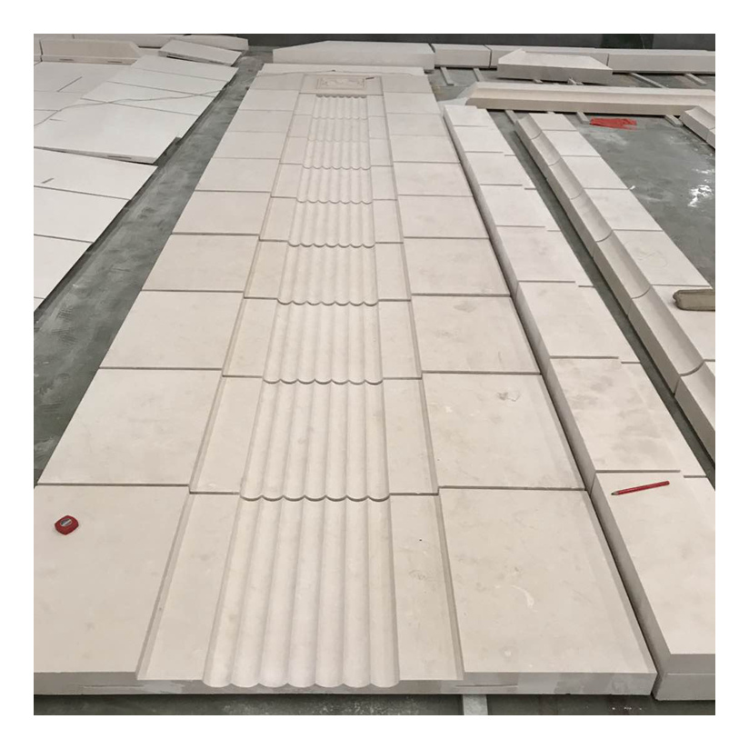 Резной внешний камень, турецкий супербелый известняк, облицовочная плитка для улицы