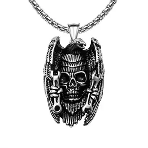 Skull Pendant Personality Alternative Titanium Steel Men's Pendant Necklace