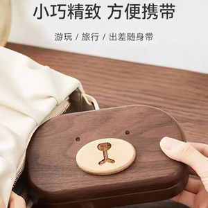 Solid Wood Jewelry Box Oval Shape With Lids For <b>Rings</b> Necklaces Portable <b>Storage</b> Europe And America Style - Product Image 4