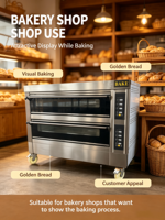 Four à pâtisserie commercial industriel à 3 niveaux, four à plateaux au gaz/électrique en option pour la cuisson du pain, des gâteaux et des pizzas