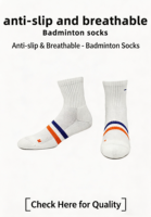 Chaussettes de sport en coton 70% pour badminton et tennis de table, semelle en tissu éponge respirante, antibactériennes, chaussettes d'entraînement athlétiques, OEM ODM