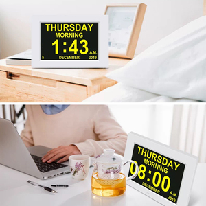 Minimalist <b>Digital</b> Alarm Calendar <b>Clock</b> Multilingual Medicine Time Reminder for Elder <b>Wall</b>/Desk Decoration for Home - Product Image 3