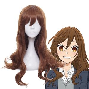Perruque synthétique de cosplay <span class=keywords><strong>Horimiya</strong></span> Anime Hori Kyoko, longue et bouclée, brun clair, 80 cm, vente en gros - Product Image 1