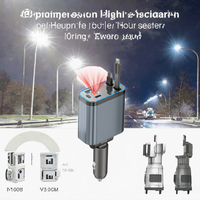 Projecteur Ciel Étoilé 12-24V 90W Adaptateur de Charge Rapide 5-en-1 4 Ports Câbles Double Spirale Prise Rotative à 180 Degrés