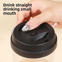 Gobelet à café isotherme en plastique personnalisable avec logo, 600 ml, écologique, avec couvercle, adapté à une utilisation en voiture/au bureau, réutilisable, design minimaliste