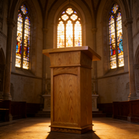 Pupitre de sermons en bois de style minimaliste, mobilier classique pour cérémonies religieuses, idéal pour écoles et théâtres