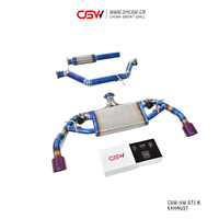 Haute performance excellent son prix usine titane bleu cuit silencieux d'échappement tuyaux catback système avec vannes pour VW GTI8