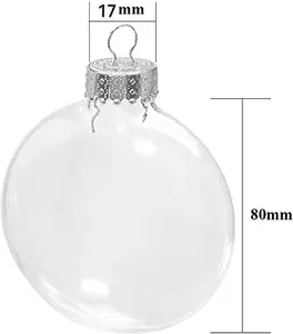 Transparente klare 8cm 80mm flache Scheibe Glas Weihnachts baum Kugel Kugel hängende Ornamente