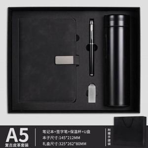 Sets de Regalo Corporativos al por Mayor: Cuaderno de Cuero, Bolígrafo y Botella de Agua, Personalizables, Caja de Regalo de Lujo con Agenda A5 y USB - Product Image 4