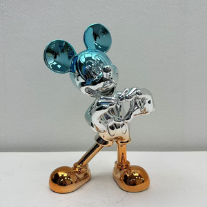 Vente en gros de sculptures d'art <span class=keywords><strong>pop</strong></span>, statue de souris, <span class=keywords><strong>Mickey</strong></span> <span class=keywords><strong>Mouse</strong></span>, sculpture de dessin animé plaquée, résine électro-plaquée pour la décoration intérieure - Product Image 2
