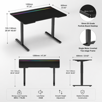 Bureau d'ordinateur AOR à réglage électrique avec design ergonomique, conçu pour les compétitions e-sport intelligentes