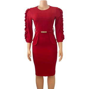 <span class=keywords><strong>Abiti</strong></span> da donna alla moda africani a <span class=keywords><strong>tre</strong></span> <span class=keywords><strong>quarti</strong></span> <span class=keywords><strong>abiti</strong></span> da carriera formali <span class=keywords><strong>abiti</strong></span> da ufficio donna <span class=keywords><strong>con</strong></span> cintura - Product Image 4