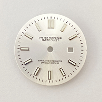 Nouveau cadran de montre pour femme en acier inoxydable vert lumineux de 24,5 mm avec calendrier simple pour mouvement NH05