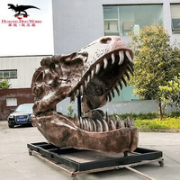 Réplique de crâne et de squelettes de dinosaures en fibre de verre de Park Jurassic High, modèle d'intérieur pour enfants, idéal pour les écoles ou les centres commerciaux