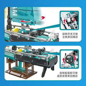 JIE-STAR 58123 58124 F50 Racing Hydrofoil Catamaran Racing voilier blocs <span class=keywords><strong>de</strong></span> construction bricolage assemblage modèle Kit pour les amateurs <span class=keywords><strong>de</strong></span> bateaux - Product Image 5