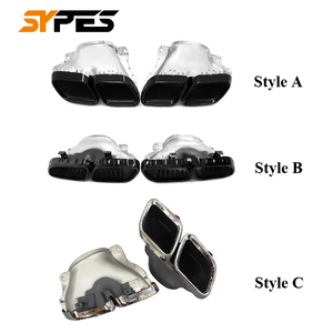 Tubos de escape de coche SYPES para <span class=keywords><strong>Mercedes</strong></span> Benz GLE clase W167, punta de escape de acero inoxidable GLE63 304, punta de silenciador Quad AMG - Product Image 1