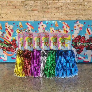 Pompons de cheerleading métalliques à feuille d'aluminium, très demandés, pour la promotion du spirit d'équipe sportive, accessoires de cheering portatifs pour fêtes dansantes, prix d'usine - Product Image 3