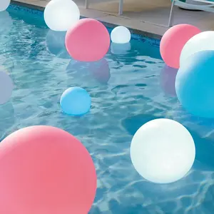 Lampu bola led tenaga surya warna RGB, lampu bola bulat bola pesta kolam tahan air isi ulang daya usb, lampu taman luar ruangan