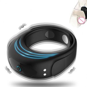 10 Snelheden Verstelbare Penis Ringen Vibrators <span class=keywords><strong>Cock</strong></span> <span class=keywords><strong>Ring</strong></span> Voor Mannen Masturbators Seksspeeltjes Penis Massager - Product Image 1