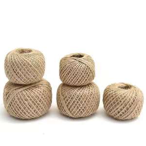 Rouleau de lin en Jute lisse, ruban en lin pour l'artisanat de noël, corde de chanvre DIY, cordons de mariage faits à la main, macramé, forme plate, 100 m/rouleau torsadé brut - Product Image 6