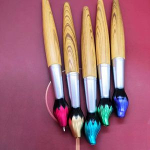 Novelty Retractable Paintbrush Pen Bamboo Brush Twist Torch Shape Ballpoint Pen Art <b>Teacher</b> <b>Gifts</b> Paintbrush Ink Pens - Product Image 3