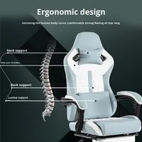 Chaise d'ordinateur pour bureau à domicile, dortoir, gaming, e-sport, moderne, simple, avec dossier inclinable, réglable, pivotante, en cuir, base 5 étoiles