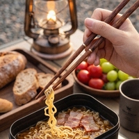 Ensemble de couverts de camping portables en titane pur, couteau, fourchette, cuillère, baguettes, ustensiles de pique-nique en plein air avec pochette de transport