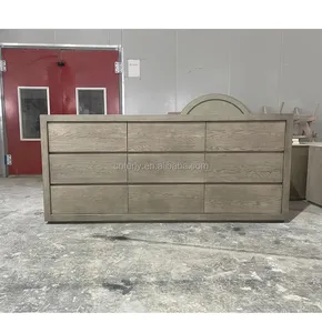Lüks modern yatak odası mobilyası takımı yatak odası mobilya amerikan tarzı geri dönüşümlü rus meşe 9-çekmece dresser