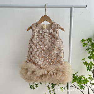 <span class=keywords><strong>Abito</strong></span> con Gilet <span class=keywords><strong>Rosso</strong></span> Paillettato per Bambine Stile Principessa Vestito da Spettacolo in Poliestere 3-8 Anni - Product Image 4