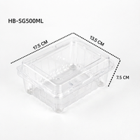 Boîte d'emballage alimentaire en plastique transparent personnalisée, type clamshell, pour cerises et fruits