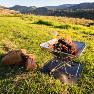 Collapsible Portable Stainless Steel M Size Fire Pit and Grill for Outdoor Camping Wood Burning <strong>Folding</strong> <strong>Firepit</strong> - Product Image 5