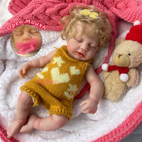 Poupée nouveau-né réaliste de 12 pouces, yeux fermés, bouche ouverte, anatomiquement correcte, fille avec sucette, corps entièrement en silicone, Reborn Babe