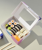Boîte à sushi pliable de luxe écologique, emballage alimentaire cadeau rigide haut de gamme personnalisé, revêtement UV et gaufrage tendance