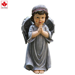 Statuetta in Resina Fatta a Mano di Angelo Bambina che Preghia, Ornamento da Giardino per Decorazione Casa - Product Image 3
