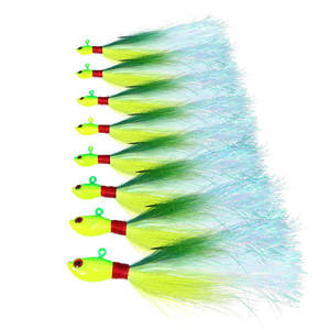 Sensoar Tête de jig en poils de cerf style barbu, jig pour achigan, leurre de lancer anti-herbe pour la pêche en <span class=keywords><strong>eau</strong></span> douce et en <span class=keywords><strong>eau</strong></span> <span class=keywords><strong>salée</strong></span> - Product Image 3