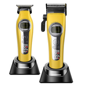 PPRITECHピンクベクトル外部ローターモーターバーバー用品高速クリッパーセットプロヘアクリッパーチタンカッター付き - Product Image 1