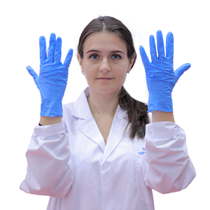 Gants d'examen hospitaliers extra épais, gants chirurgicaux stériles, sans poudre, jetables, en vinyle <span class=keywords><strong>bleu</strong></span>. - Product Image 4