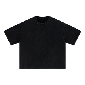 เสื้อยืดสีเทาโอเวอร์ไซส์ผู้ชาย ขายส่ง รับทำโลโก้ เสื้อยืดคอตตอนทรงหลวม สตรีทแวร์ เสื้อผ้า - Product Image 5