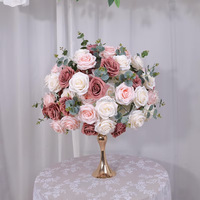 Boules de fleurs artificielles en soie rose modernes en gros pour centres de table, décoration de table pour mariage, événement, fête, arrangement floral