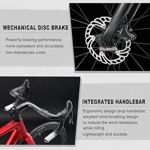 Vélo en fibre de carbone 700C <span class=keywords><strong>Shimano</strong></span> <span class=keywords><strong>SORA</strong></span> 18 vitesses, vélo de gravier léger T800, vélo de course sur route avec frein à disque - Product Image 5