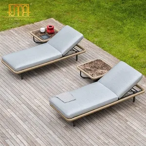 Tumbona plegable con marco de aluminio para exteriores, cama reclinable para piscina