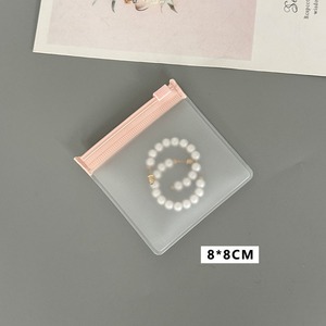 Custom Logo Clear Plastic Jewelry Bag Zipper Top Custom Logo Screen Printed for Ring Earring Packaging Glasses Made EVA Material - Product Image 4